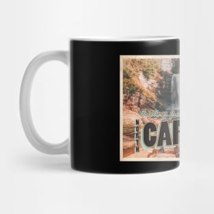 Greetings from North Carolina - Vintage Travel Postcard Design Mug